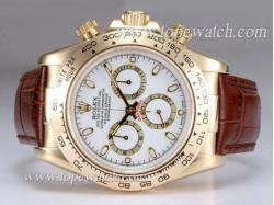 Rolex Daytona Chronograph Asia Valjoux 7750 Movement Gold Case with White Dial