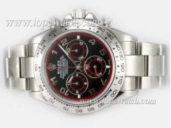 Rolex Daytona Chronograph Asia Valjoux 7750 Movement with Black Dial