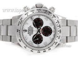 Rolex Daytona Chronograph Asia Valjoux 7750 Movement with White Dial S/S