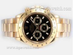 Rolex Daytona Chronograph Automatic 18K Full Gold Plated with Black Dial