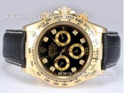 Rolex Daytona Chronograph Automatic 18K Gold Plated Case with Black Dial