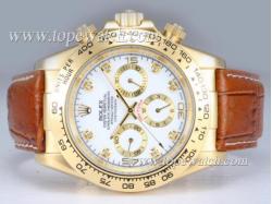 Rolex Daytona Chronograph Automatic 18K Gold Plated Case with White Dial