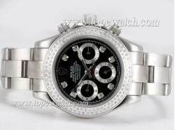 Rolex Daytona Chronograph Automatic Diamond Bezel with Black Dial