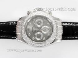 Rolex Daytona Chronograph Automatic Diamond Marking and Bezel with Silver Dial