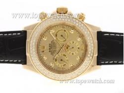 Rolex Daytona Chronograph Automatic Full Gold Diamond Bezel with Golden Dial