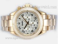 Rolex Daytona Chronograph Automatic Full Gold with Diamond Bezel and Dial