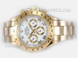 Rolex Daytona Chronograph Automatic Full Gold with White Dial-Roman Marking