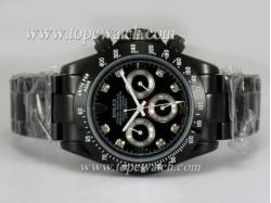 Rolex Daytona Chronograph Automatic Full PVD Diamond Marking with Black Dial