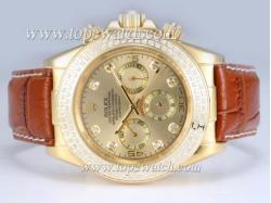 Rolex Daytona Chronograph Automatic Gold Case with Diamond Bezel-Golden Dial