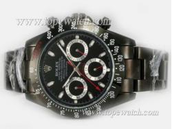 Rolex Daytona Chronograph Automatic PVD Case and Strap with Black Dial