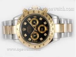 Rolex Daytona Chronograph Automatic Two Tone Diamond Marking with Black Dial