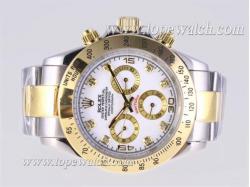 Rolex Daytona Chronograph Automatic Two Tone Diamond Marking with White Dial