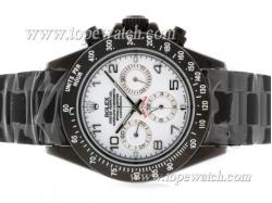 Rolex Daytona Pro Hunter Chronograph Automatic Full PVD with White Dial-Number Marking