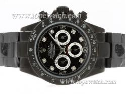 Rolex Daytona Pro Hunter Working Chronograph Full PVD with Black Dial-Diamond Marking