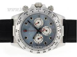 Rolex Daytona Working Chronograph Diamond Markers with Blue MOP Dial-Leather Strap