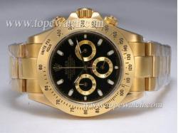 Rolex Daytona Working Chronograph Full Gold with Black Dial