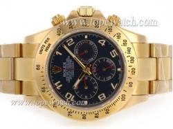 Rolex Daytona Working Chronograph Full Gold with Blue Dial-Number Markers