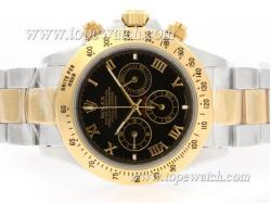 Rolex Daytona Working Chronograph Two Tone Roman Marking with Black Dial