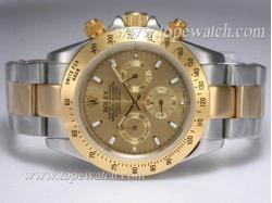 Rolex Daytona Working Chronograph Two Tone  with Golden Dial