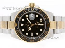 Rolex GMT-Master II Automatic 18K Two Tone Plated with Black Dial-Ceramic Bezel