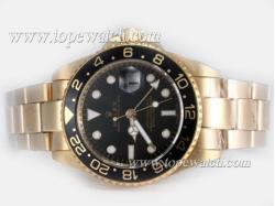 Rolex GMT-Master II Automatic Full Gold with Black Dial and Bezel