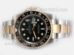 Rolex GMT-Master II Swiss ETA 2836 Movement Two Tone with Black Dial and Bezel