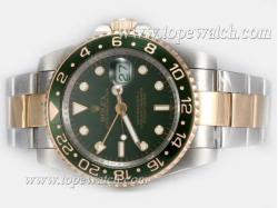 Rolex GMT-Master II Swiss ETA 2836 Movement Two Tone with Green Dial and Bezel