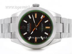 Rolex Milgauss ASIA ETA 3131 Movement with Tinted Green Sapphire 1:1 Version