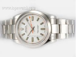 Rolex Milgauss Automatic with White Dial-Orange Marking