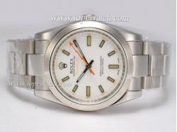 Rolex Milgauss Swiss ETA 2836 Movement with White Dial