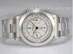 Rolex Pre Daytona Chronograph Asia Valjoux 7750 Movement with White Dial-Vintage Edition