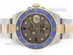 Rolex Submariner Automatic 18K Two Tone Plated with Gray Dial-Blue Ceramic Bezel