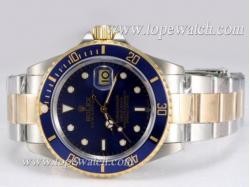 Rolex Submariner Swiss ETA 2836 Movement Two Tone with Blue Dial and Bezel