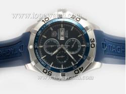 Tag Heuer Aquaracer 300 Meters Chrono Day Date Blue Same Chassis As 7750 Version-Sapphire Glass