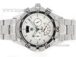 Tag Heuer Aquaracer 300 Meters Working Chronograph with White Dial S/S