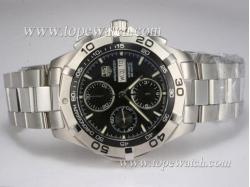 Tag Heuer Aquaracer Chrono Day-Date Asia Valjoux 7750 Movement Black Dial with AR Coating