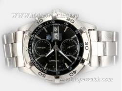 Tag Heuer Aquaracer Chrono Day-Date Chronograph Automatic with Black Dial