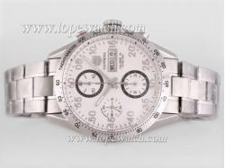 Tag Heuer Carrera Calibre 16 Chrono Asia Valjoux 7750 Movement with White Dial-2008 New Version