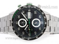 Tag Heuer Carrera Calibre 16 Chronograph Automatic with Black Carbon Fibre Style Dial-Same Chassis As ETA Version-High Quality