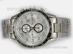 Tag Heuer Carrera Calibre 16 Working Chronograph With White Dial-New Version