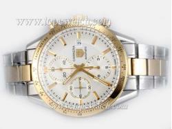 Tag Heuer Carrera Chronograph Asia Valjoux 7750 Movement Two Tone with White Dial