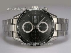 Tag Heuer Carrera Chronograph Asia Valjoux 7750 Movement with Black Dial