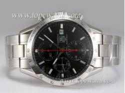 Tag Heuer Carrera Chronograph Asia Valjoux 7750 Movement with Black Dial