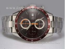 Tag Heuer Carrera Chronograph Asia Valjoux 7750 Movement with Brown Dial and Bezel