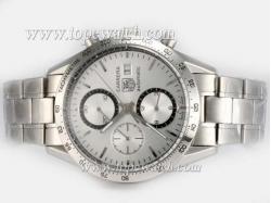 Tag Heuer Carrera Chronograph Asia Valjoux 7750 Movement with Silver Dial-New Version