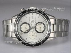 Tag Heuer Carrera Chronograph Automatic AR Coating-White Dial Same Chassis As 7750-High Quality