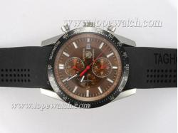 Tag Heuer Carrera Chronograph Automatic Brown Dial with Black Bezel-Rubber Strap