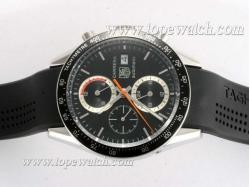 Tag Heuer Carrera Chronograph Automatic with Black Dial Same Chassis As 7750 Rubber-High Quality