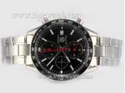 Tag Heuer Carrera Chronograph Automatic with Black Dial and Bezel Same Chassis As 7750-High Quality