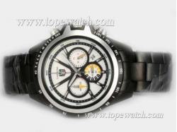 Tag Heuer Carrera Working Chronograph Full PVD with White Dial-New Version